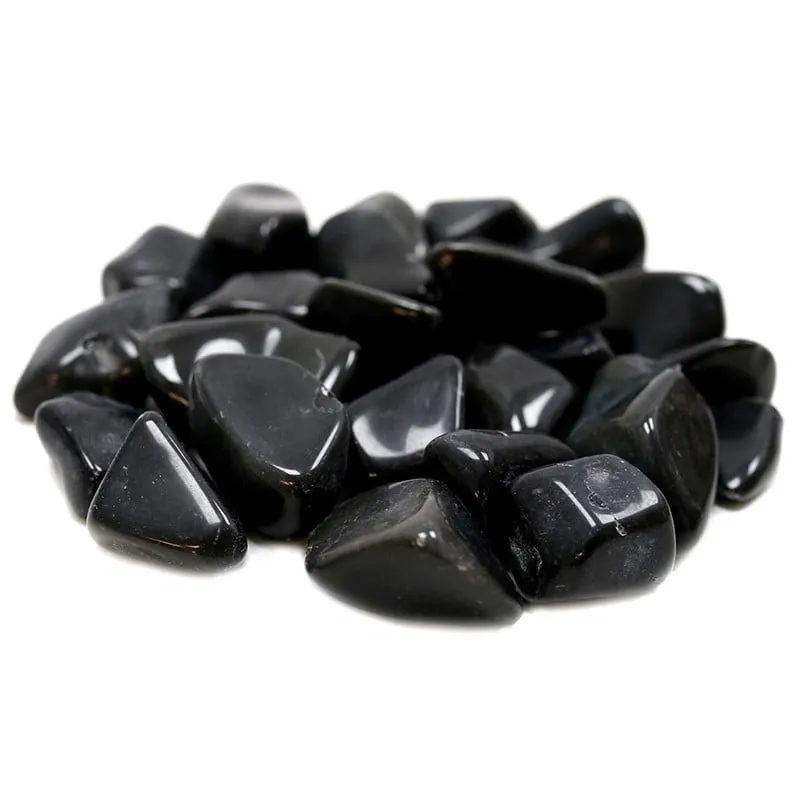 Pedra rodada de obsidiana negra