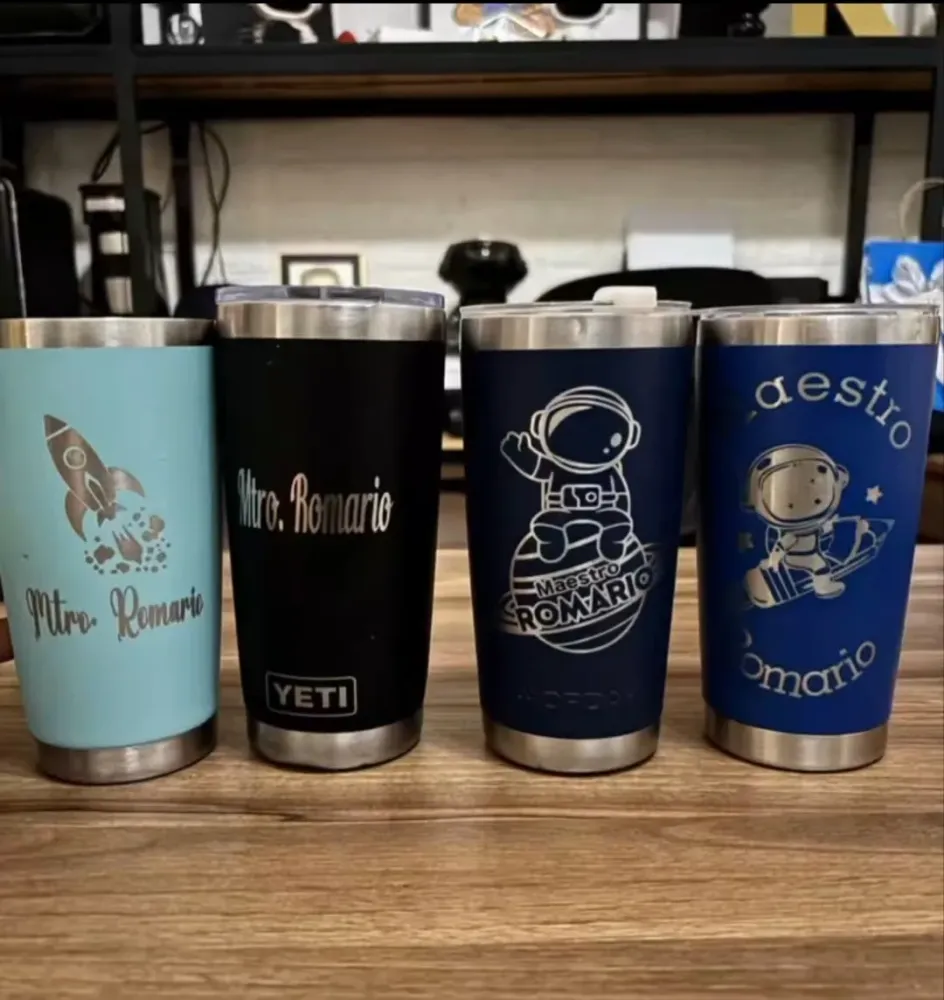 Vasos grabados a láser